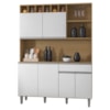 Kit Cozinha Compacta 6 Portas 130 cm Alice Amendoa Branco REAJL Moveis