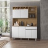 Kit Cozinha Compacta 6 Portas 130 cm Alice Amendoa Branco REAJL Moveis