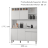 Kit Cozinha Compacta 6 Portas 130 cm Alice Branco REAJL Moveis