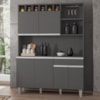 Kit Cozinha Compacta 6 Portas 130 cm Alice Cinza REAJL Móveis