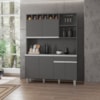 Kit Cozinha Compacta 6 Portas 130 cm Alice Cinza REAJL Móveis