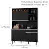 Kit Cozinha Compacta 6 Portas 130 cm Alice Preto REAJL Moveis