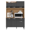 Kit Cozinha Compacta 6 Portas Berlim 120 cm Atacama Grafite ARMoveis