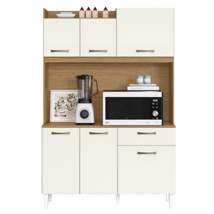 Kit Cozinha Compacta 6 Portas Berlim 120 cm Atacama Off White ARMoveis