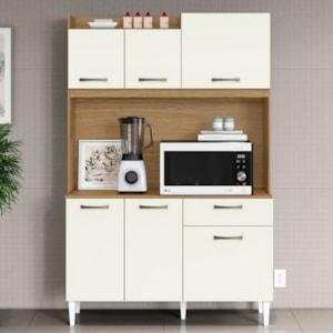 Kit Cozinha Compacta 6 Portas Berlim 120 cm Atacama Off White ARMoveis