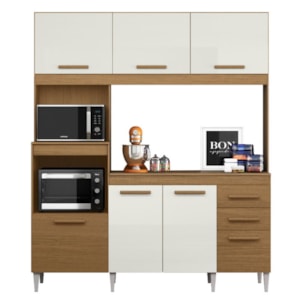 Kit Cozinha Compacta 6 Portas Camila 182 cm Atacama Off White ARMoveis