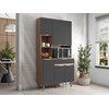 Kit Cozinha Compacta 6 Portas MDF 15005 Nubia Carvalho Grafite PLN