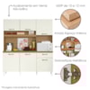 Kit Cozinha Compacta 6 Portas Siena 160 cm Atacama Off White ARMoveis