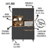 Kit Cozinha Compacta 8 Portas MDF 15006 Laila Carvalho Grafite PLN