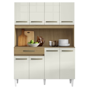 Kit Cozinha Compacta Cleo 8 Portas 121cm Atacama Off White ARMoveis