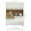 Kit Cozinha Compacta Cleo 8 Portas 121cm Atacama Off White ARMoveis