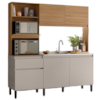 Kit Cozinha Compacta Sem Tampo 183 cm Amaranto Amendola Nude Prime Demobile