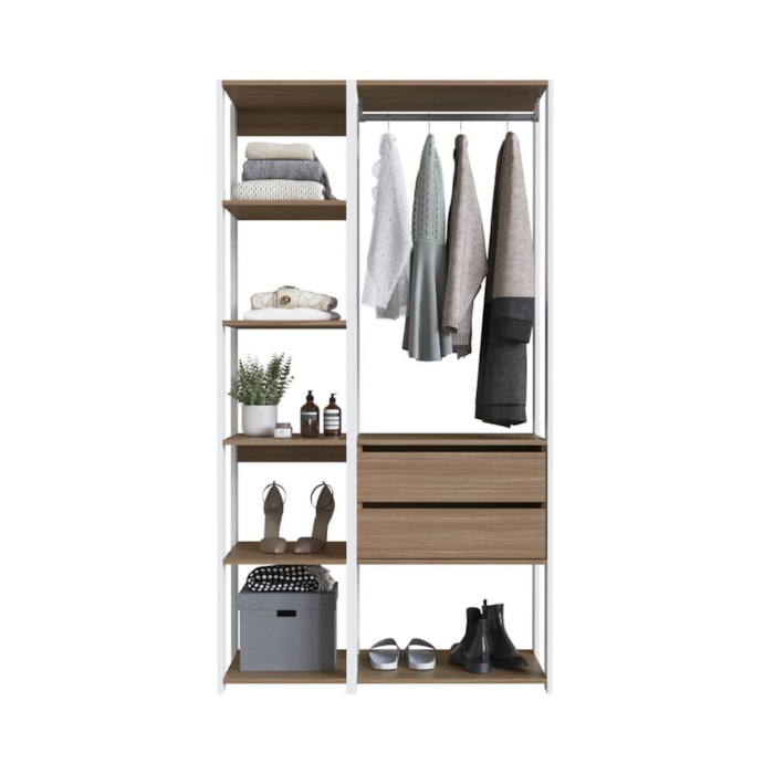 Kit Guarda Roupa Closet 02 Pecas 183X100cm Branco Montana PRODDY