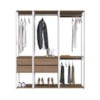 Kit Guarda Roupa Closet 03 Peças 183X160cm Branco Montana PRODDY