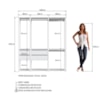 Kit Guarda Roupa Closet 03 Peças 183X160cm Branco PRODDY