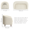 Kit Poltrona E Namoradeira Aura Pes Madeira Boucle TCE 1010 MOLL