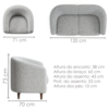 Kit Poltrona E Namoradeira Aura Pes Madeira Boucle TCE 1018 MOLL