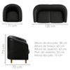 Kit Poltrona E Namoradeira Aura Pes Madeira Courino TCS 724 MOLL