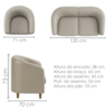 Kit Poltrona E Namoradeira Aura Pes Madeira Courino TCS 725 MOLL