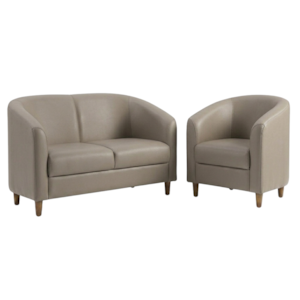 Kit Poltrona E Namoradeira Aura Pes Madeira Courino TCS 726 MOLL