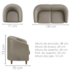 Kit Poltrona E Namoradeira Aura Pes Madeira Courino TCS 726 MOLL