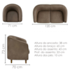 Kit Poltrona E Namoradeira Aura Pes Madeira Courino TCS 729 MOLL