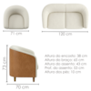 Kit Poltrona E Namoradeira Aura Pes Madeira Linho E Courino TCA 210 TCS 727 MOLL