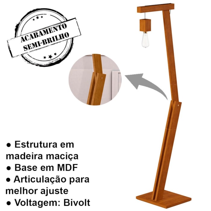 Luminaria Chao Articulada P/ Sala P13 Nature Tebar l Milani Store