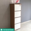 Mesa Balcao Atendimento 135X118 cm E Gaveteiro Alto 4 Gavetas 143X46 cm Freijo Branco Artany