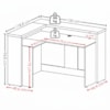 Mesa Balcao Atendimento 135X118 cm E Gaveteiro Alto 4 Gavetas 143X46 cm Freijo Branco Artany