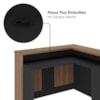 Mesa Balcao Atendimento 135X118 cm E Gaveteiro Alto 4 Gavetas 143X46 cm Nogal Preto Artany