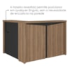 Mesa Balcao Atendimento 135X118 cm E Gaveteiro Alto 4 Gavetas 143X46 cm Nogal Preto Artany