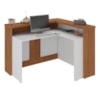 Mesa Balcao Atendimento Recepcao Tampo Tamburato 135X118 cm Freijo Branco Artany