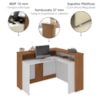 Mesa Balcao Atendimento Recepcao Tampo Tamburato 135X118 cm Freijo Branco Artany