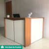 Mesa Balcao Atendimento Recepcao Tampo Tamburato 135X118 cm Freijo Branco Artany