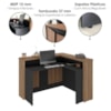 Mesa Balcao Atendimento Recepcao Tampo Tamburato 135X118 cm Nogal Preto Artany