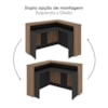 Mesa Balcao Atendimento Recepcao Tampo Tamburato 135X118 cm Nogal Preto Artany