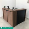 Mesa Balcao Atendimento Recepcao Tampo Tamburato 135X118 cm Nogal Preto Artany