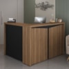 Mesa Balcao Atendimento Recepcao Tampo Tamburato 135X118 cm Nogal Preto Artany