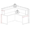 Mesa Balcao Atendimento Recepcao Tampo Tamburato 148X148 cm Carvalho Branco Artany
