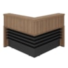 Mesa Balcao Atendimento Recepcao Tampo Tamburato 148X148 cm Nogal Preto Artany