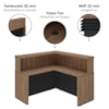 Mesa Balcao Atendimento Recepcao Tampo Tamburato 148X148 cm Nogal Preto Artany