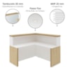 Mesa Balcao Recepcao 148X148 cm E Armário Com Nicho 173X90 cm Carvalho Branco Artany