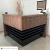 Mesa Balcao Recepcao 148X148 cm E Armário Com Nicho 173X90 cm Nogal Preto Artany