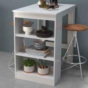 Mesa Bancada Cozinha 2 Lugares 90X60 cm B15 Branco NOVAM