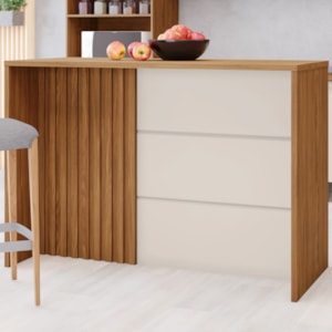 Mesa Bancada Gourmet 146x101 cm Requinte Nature Areia Henn