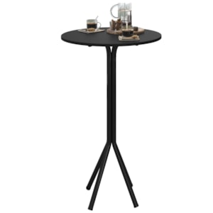 Mesa Bistro Alta Isabely Base Tubular 108x63cm Preto ARTEF