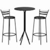 Mesa Bistro Isabely E 2 Banquetas Alta New Dubai Tubular Preto ARTEF