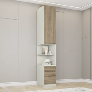 Mesa Cabeceira Modulado 1 Porta 241x40 cm Seletto Areia Jequitiba Henn