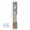 Mesa Cabeceira Modulado 1 Porta 241x40 cm Seletto Areia Jequitiba Henn